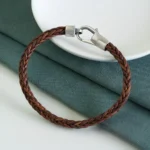 Double Braided Leather Men's Bracelet