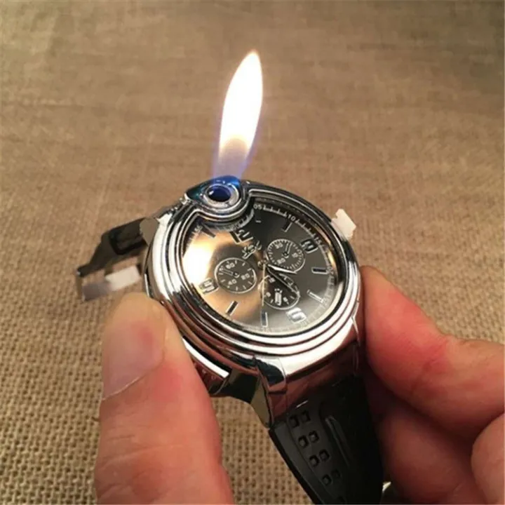 RARE Novelty KANG WEI Refillable Butane Keychain Lighter Watch *NEEDS  BATTERY | eBay