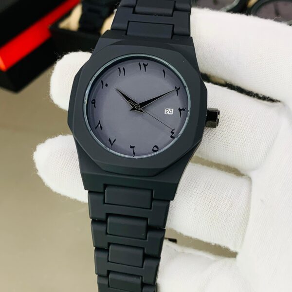 Arabic Black Aura Steel Watch